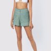 Skirts Shorts & Jumpsuits Juliet Dunn | Poplin Shorts With Ric Rac Details In Sage