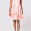 Dresses Juliet Dunn | Palladio Print Sundress In With Tie Shoulders Coral