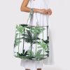 Bags Juliet Dunn | The Beach Tote In Green Palm Print Green Neon Pink