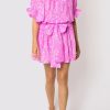 Dresses Juliet Dunn | Small Flower Block Print Blouson Dress Orchid