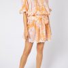 Dresses Juliet Dunn | Blouson Dress In Palladio Print Apricot