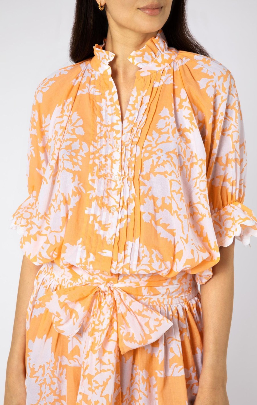 Dresses Juliet Dunn | Blouson Dress In Palladio Print Apricot