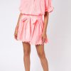 Dresses Juliet Dunn | Poplin Blouson With Ric Rac Detail In Washed Coral