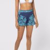 Cover Ups Juliet Dunn | High Waist Shorts In With Rose Border Indigo