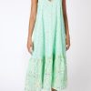 Dresses Juliet Dunn | Mosaic Print V Neck Midi Dress In Mint