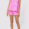 Tops & Shirts Juliet Dunn | Tie Shoulder Baby Doll Top In Small Flower Block Print Orchid