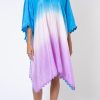 Cover Ups Juliet Dunn | Blue And Lilac Silk Ombre Poncho Blue Pale Pink Lilac