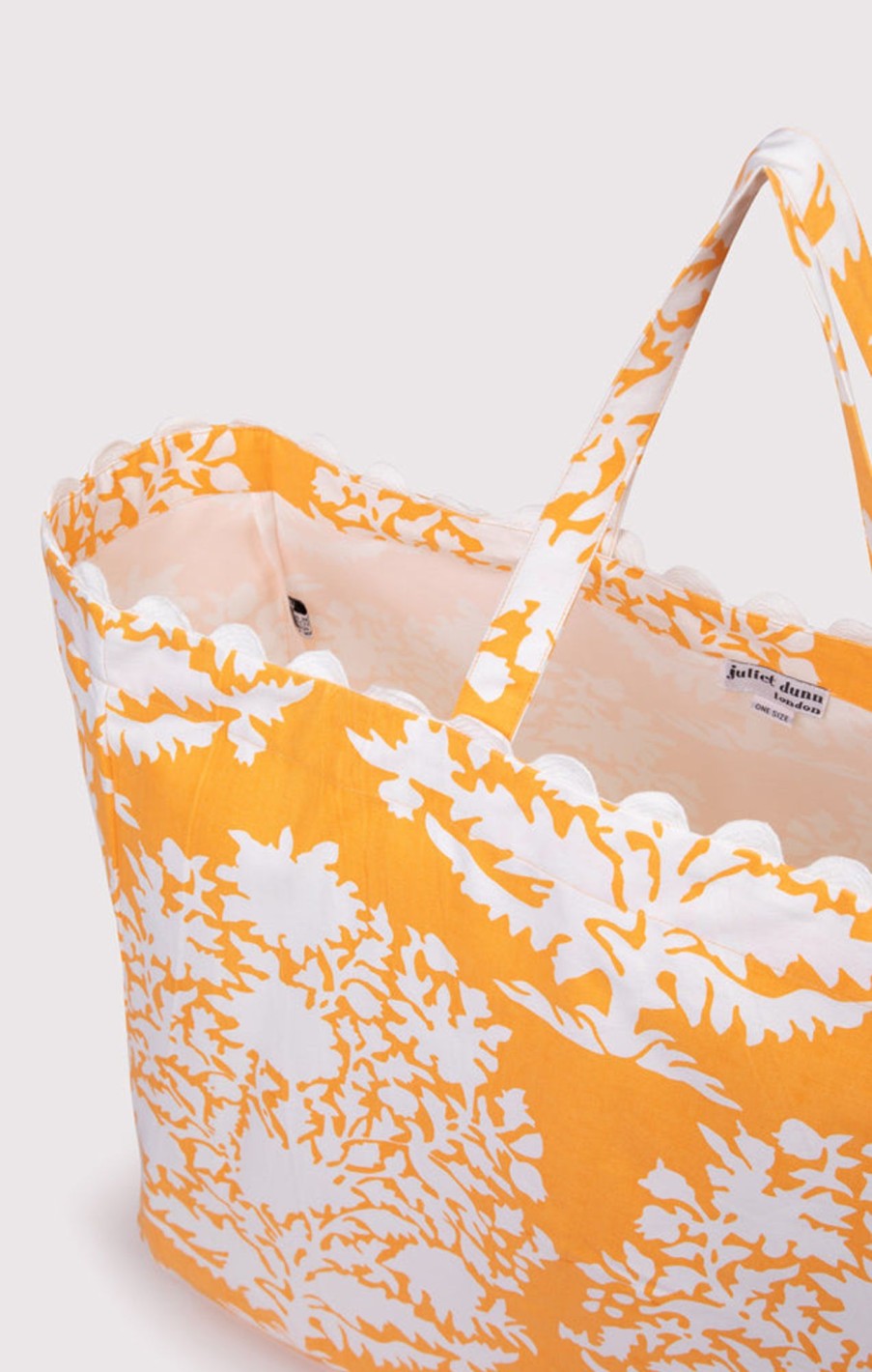 Bags Juliet Dunn | The Beach Tote In Orange Palladio Print Apricot