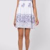 Dresses Juliet Dunn | Baby Doll Dress In Indigo Dhaka Print White Indigo