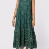 Dresses Juliet Dunn | Mosaic Print V Neck Midi Dress Bottle Green