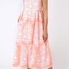 Dresses Juliet Dunn | Palladio Print Tie Shoulder Dress Coral