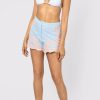 Skirts Shorts & Jumpsuits Juliet Dunn | Pale Blue Shorts With Contrast Embroidery Pale Blue Neon Peach