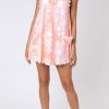 Dresses Juliet Dunn | Palladio Print Low Back Dress In Coral