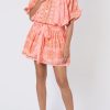 Dresses Juliet Dunn | Mosaic Print Blouson Dress In Coral