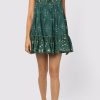 Dresses Juliet Dunn | Mosaic Print Trapeze Mini Dress Bottle Green