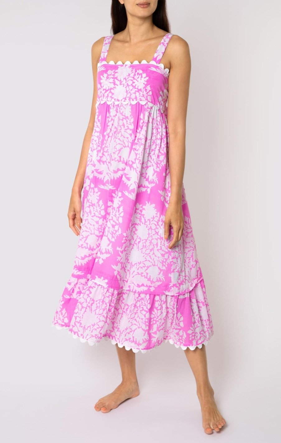 Dresses Juliet Dunn | Palladio Print Bow Back Dress In Orchid