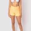 Skirts Shorts & Jumpsuits Juliet Dunn | Washed Neon Apricot Poplin Shorts With Ric Rac Details Washed Apricot