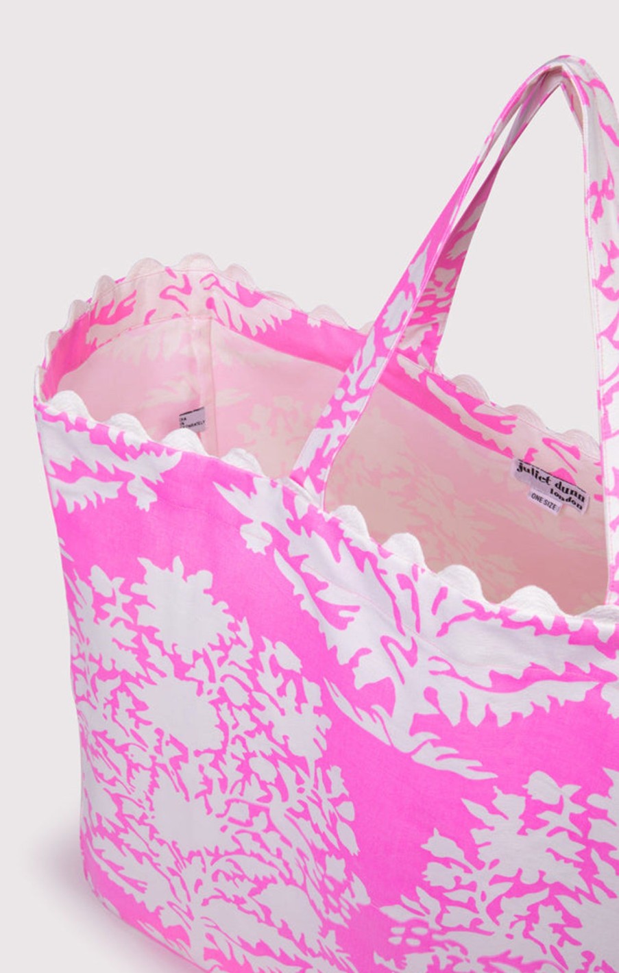 Bags Juliet Dunn | The Beach Tote In Orchid Palladio Print Orchidwhite