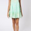 Dresses Juliet Dunn | Mosaic Print Trapeze Mini Dress In Mint