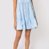 Dresses Juliet Dunn | Poplin Trapeze Mini Dress In Pale Blue