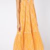 Dresses Juliet Dunn | V Neck Midi Dress In Small Flower Block Print Apricot