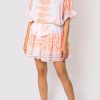 Dresses Juliet Dunn | Blouson Dress In Orange Dhaka Print White Neon Orange