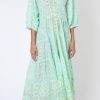 Dresses Juliet Dunn | Mosaic Print V Neck Loose Maxi Dress In Mint